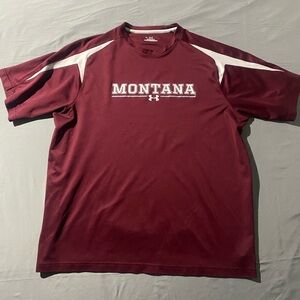 Under Armour Men's Burgundy and White Tee